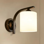 Arched Vintage White Glass Cylindrical Wall Lamp