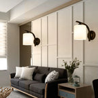 Arched Vintage White Glass Cylindrical Wall Lamp