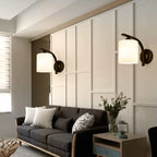 Arched Vintage White Glass Cylindrical Wall Lamp