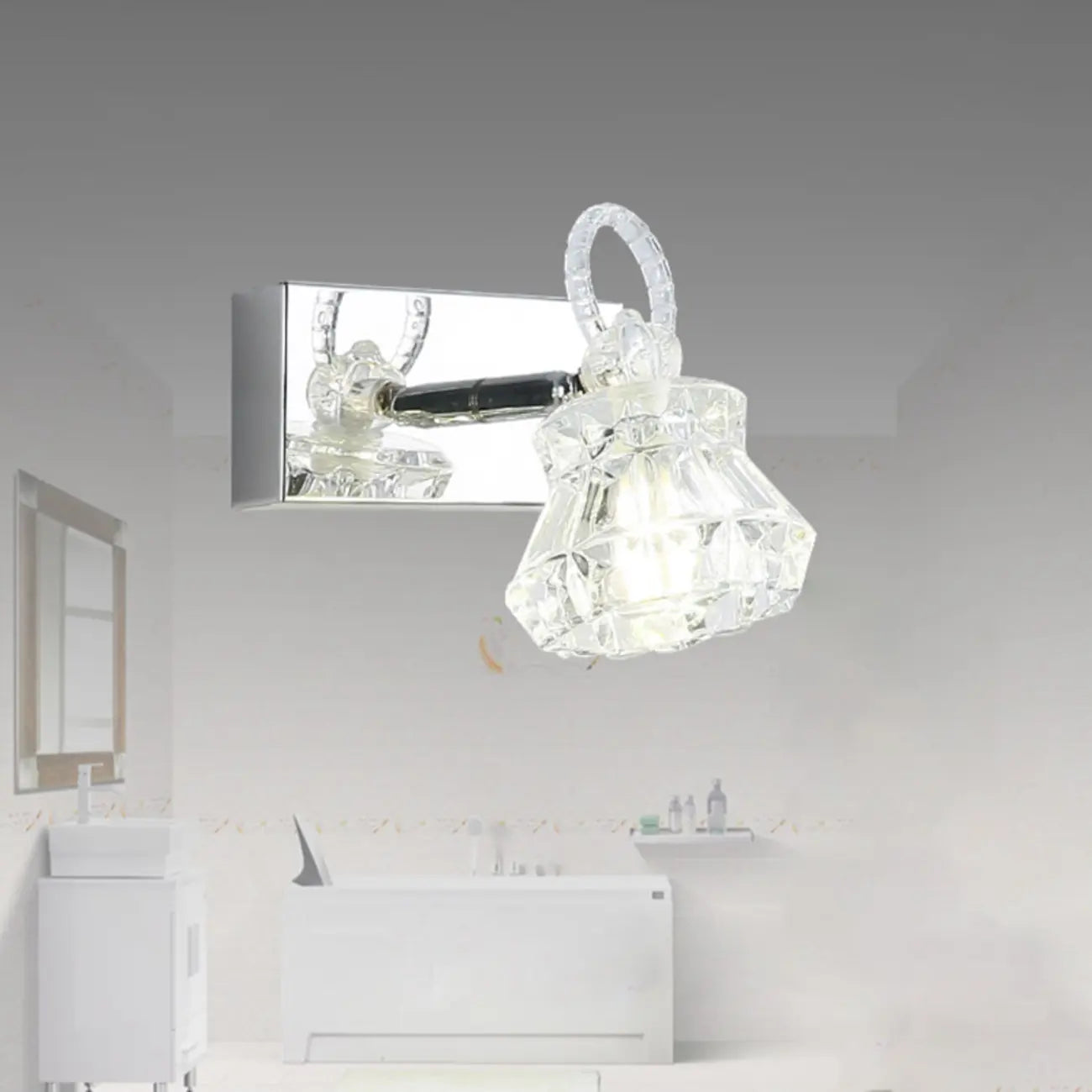 Luxury 3 Heads Silver Vanity Light with Clear Glass for Bathroom