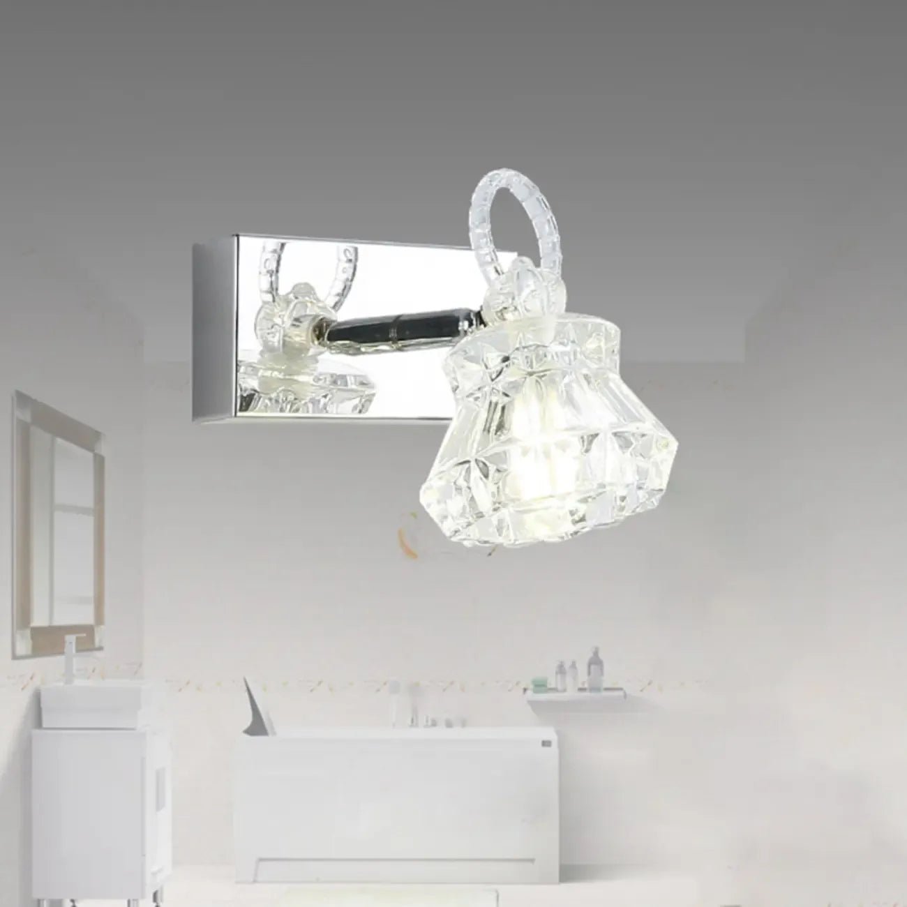 Luxury 3 Heads Silver Vanity Light with Clear Glass for Bathroom