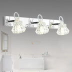 Luxury 3 Heads Silver Vanity Light with Clear Glass for Bathroom