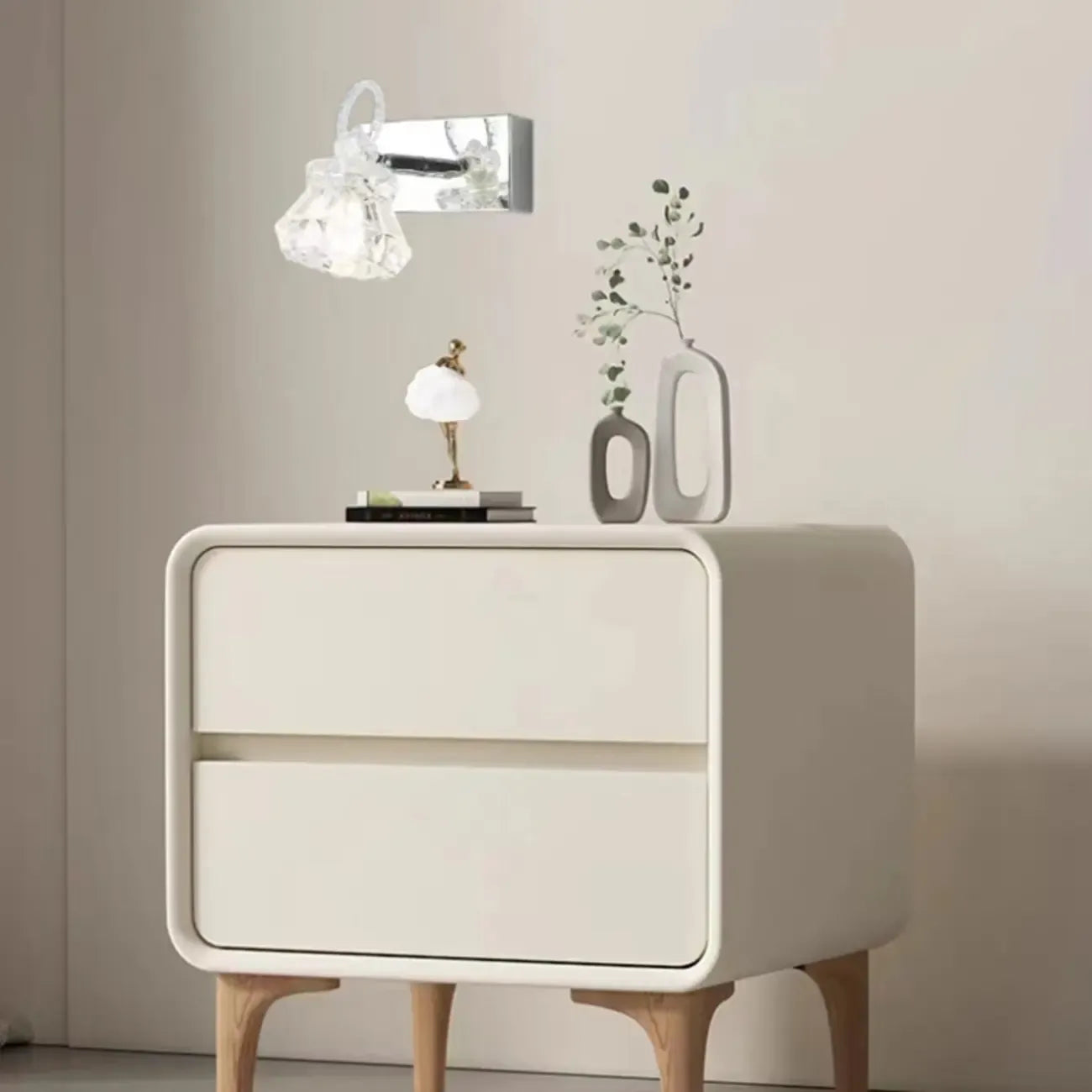 Luxury 3 Heads Silver Vanity Light with Clear Glass for Bathroom