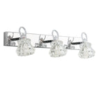 Luxury 3 Heads Silver Vanity Light with Clear Glass for Bathroom