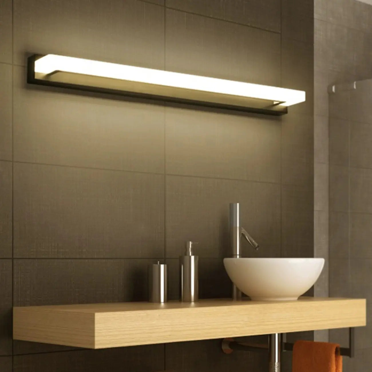 Modern Black Dimmable Acrylic LED Vanity Light for Bathroom