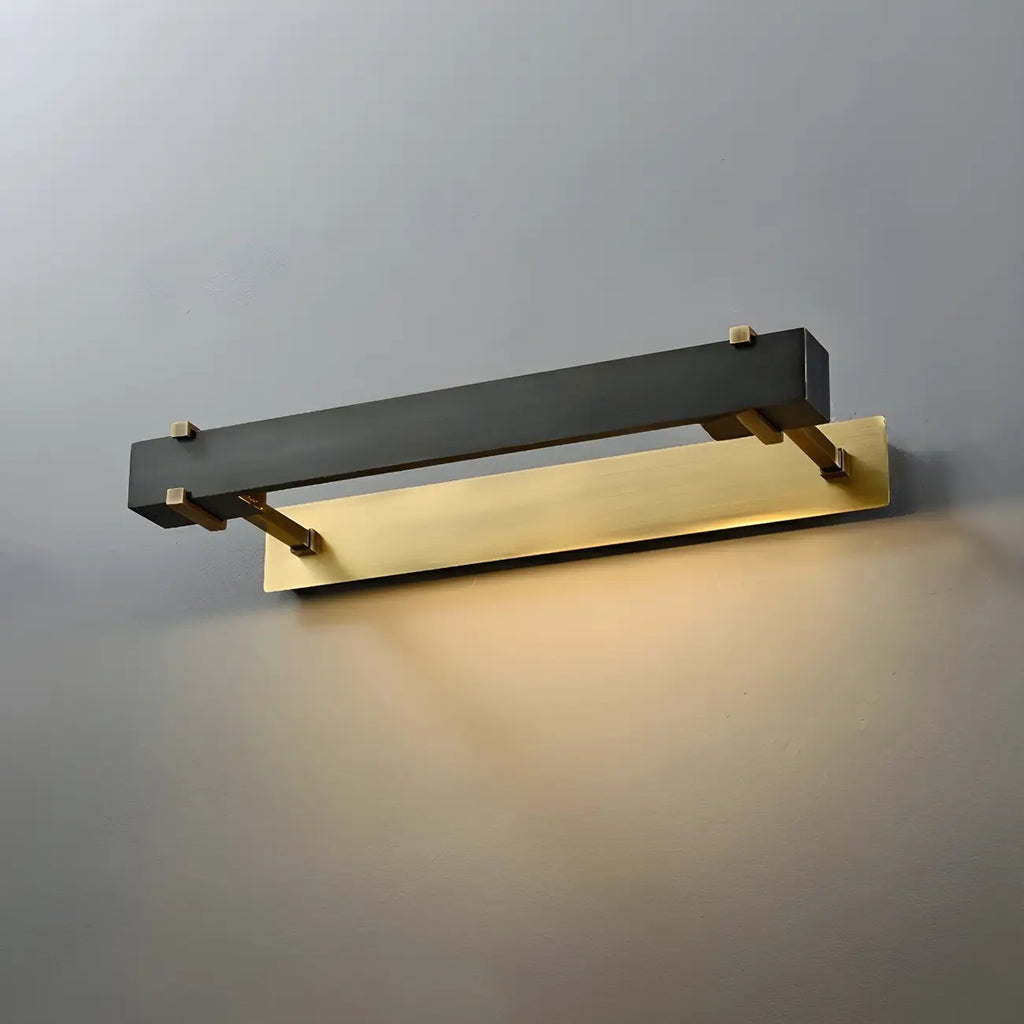Black Metal Square Vanity Light  with Gold Bracket for Home Decor