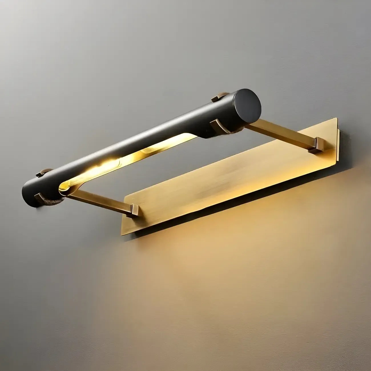 Black Metal Square Vanity Light  with Gold Bracket for Home Decor