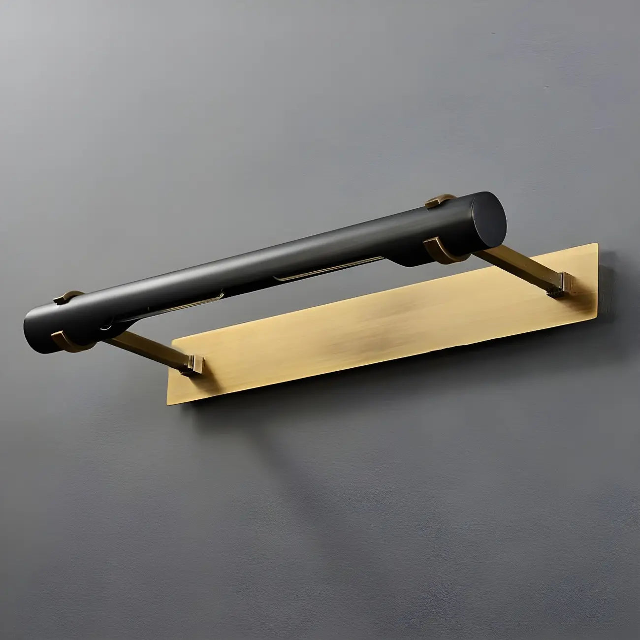 Black Metal Square Vanity Light  with Gold Bracket for Home Decor