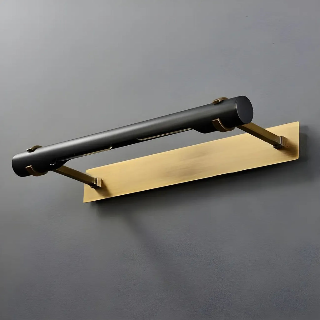 Black Metal Square Vanity Light  with Gold Bracket for Home Decor