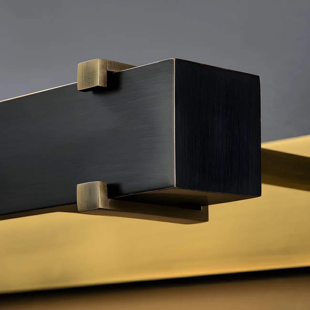 Black Metal Square Vanity Light  with Gold Bracket for Home Decor