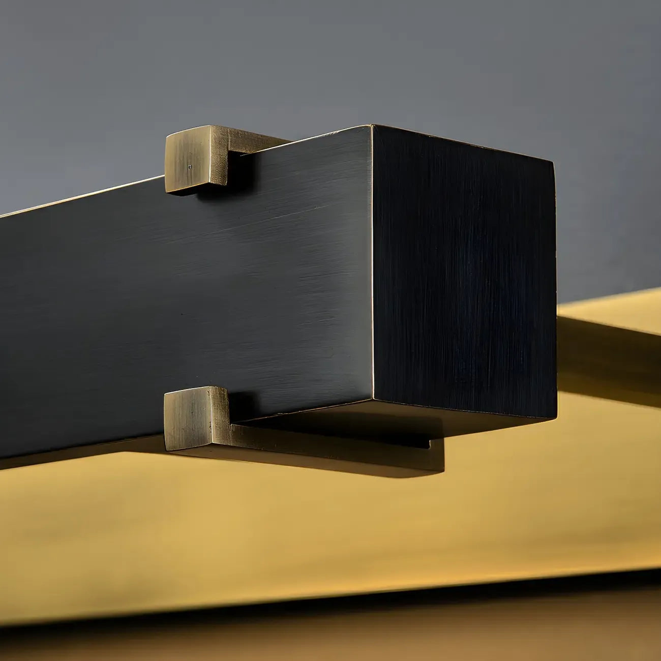 Black Metal Square Vanity Light  with Gold Bracket for Home Decor