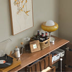 Scandinavian Brown Solid Wood Buffet Table with Drawers