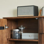 Scandinavian Brown Solid Wood Buffet Table with Drawers