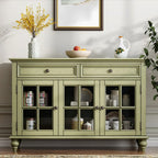 French Country Green Wooden Sideboard with Drawers