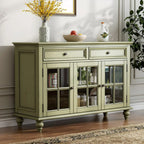 French Country Green Wooden Sideboard with Drawers