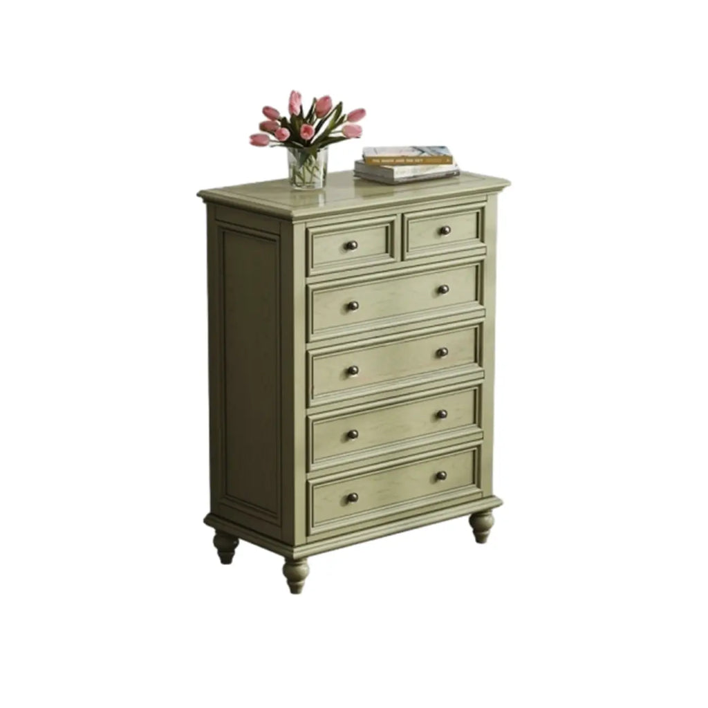 French Country Green Wooden Sideboard with Drawers