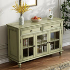French Country Green Wooden Sideboard with Drawers