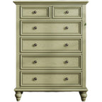 French Country Green Wooden Sideboard with Drawers