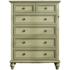 French Country Green Wooden Sideboard with Drawers