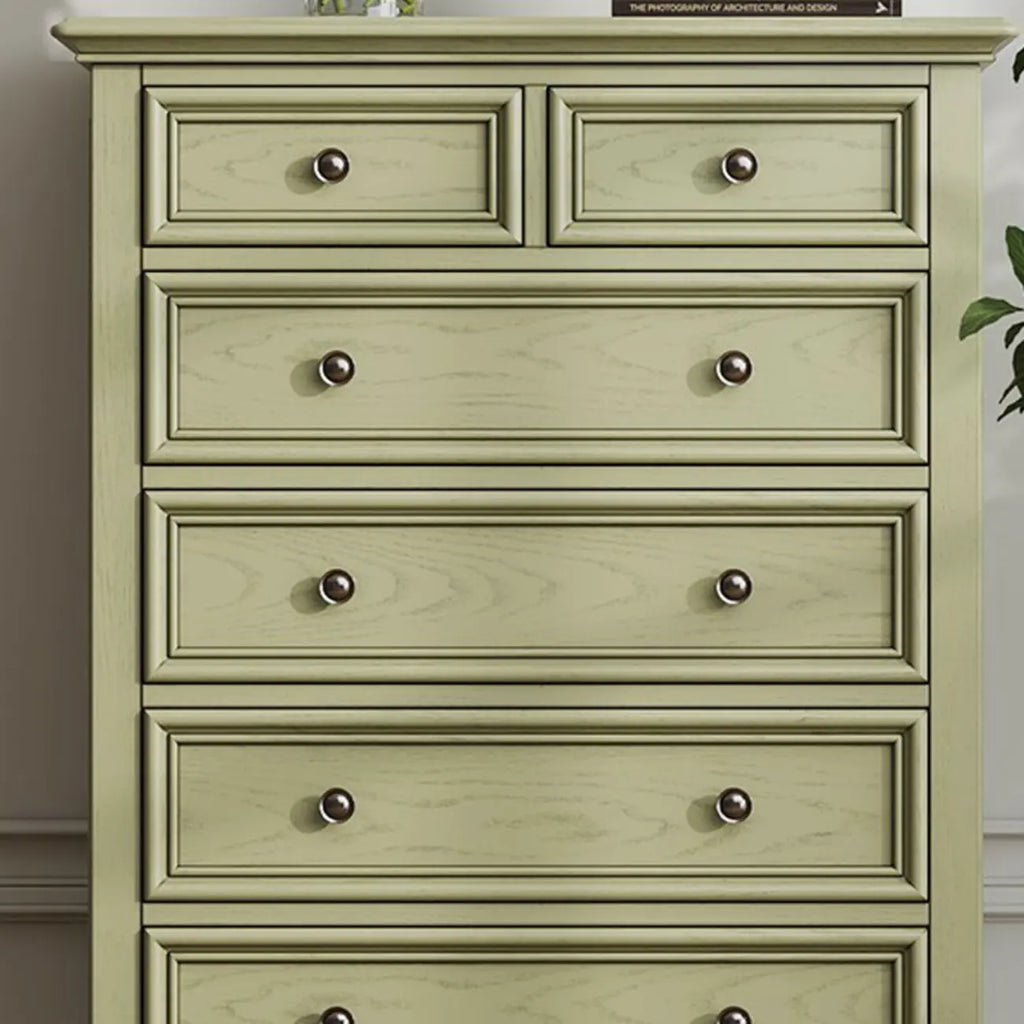 French Country Green Wooden Sideboard with Drawers