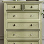 French Country Green Wooden Sideboard with Drawers