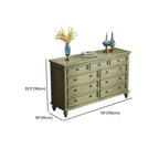 French Country Green Wooden Sideboard with Drawers