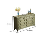 French Country Green Wooden Sideboard with Drawers