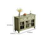 French Country Green Wooden Sideboard with Drawers