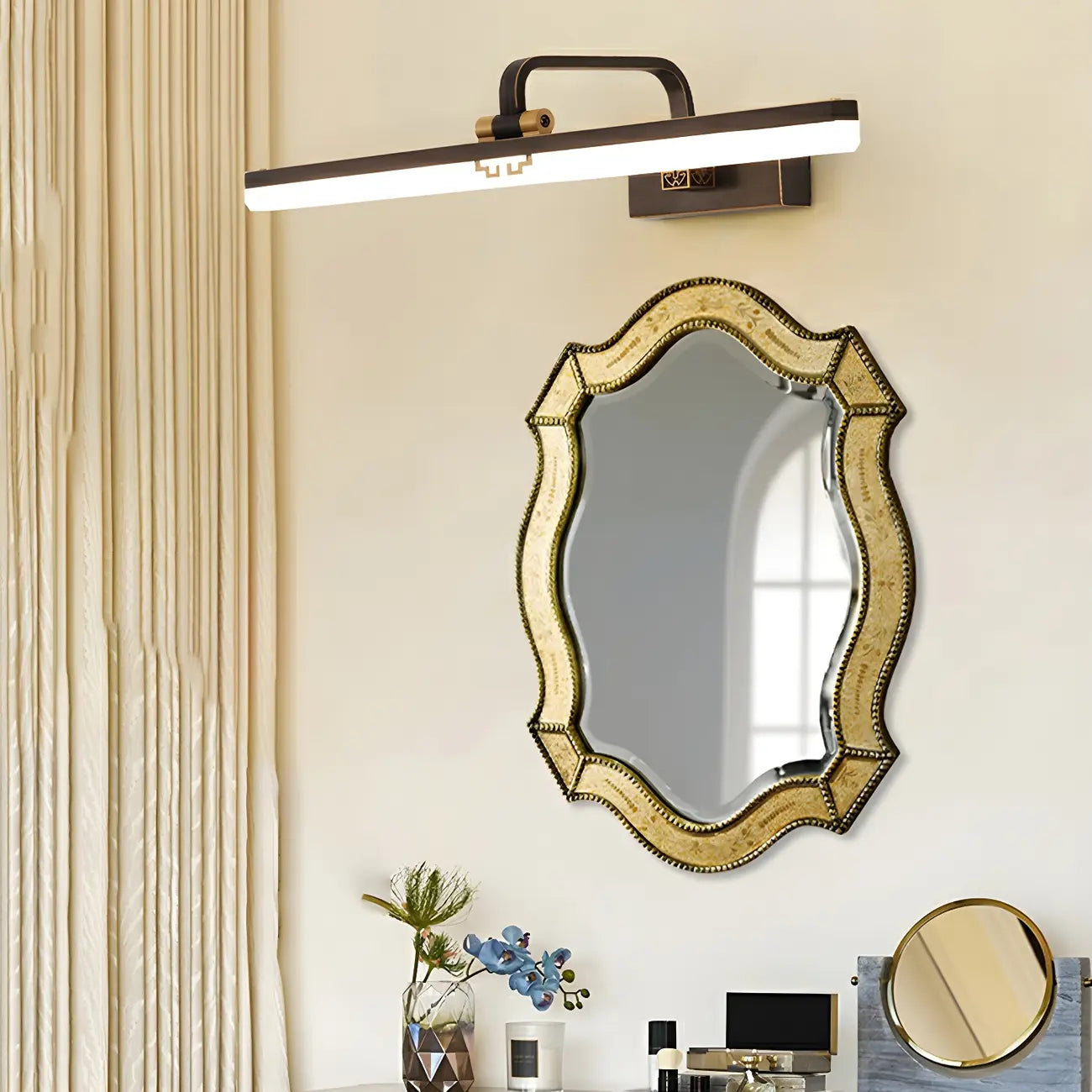 Zen Metal Black Linear LED Vanity Light for Bathroom Mirror