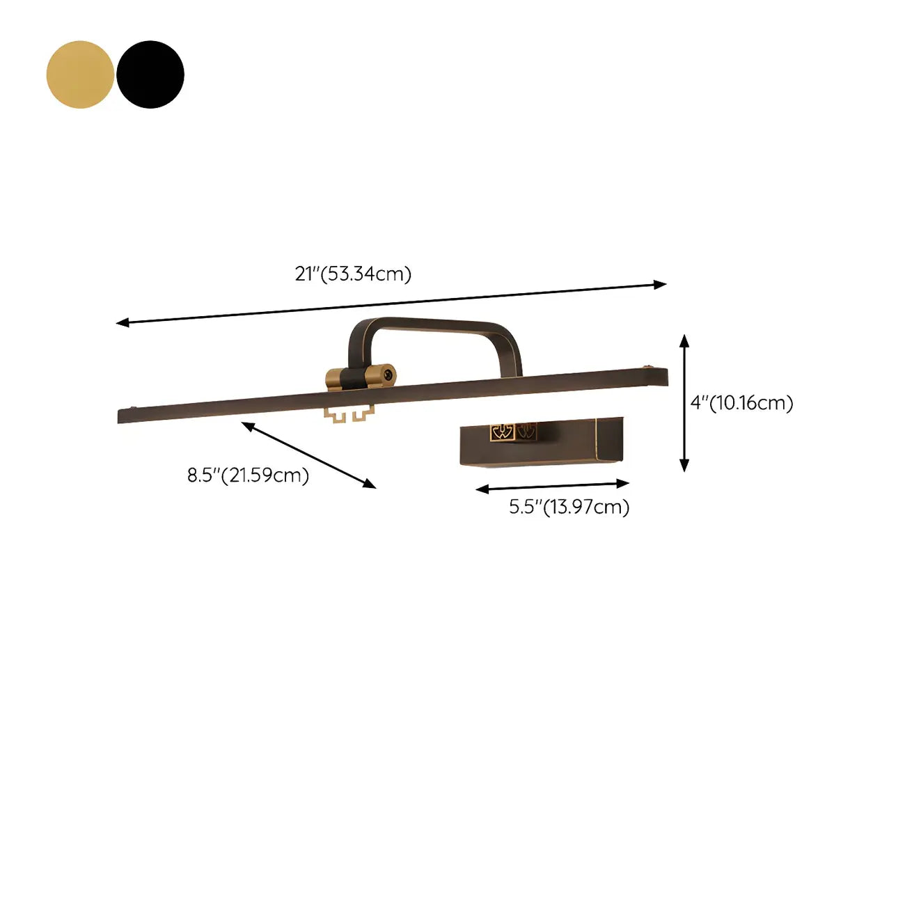 Zen Metal Black Linear LED Vanity Light for Bathroom Mirror