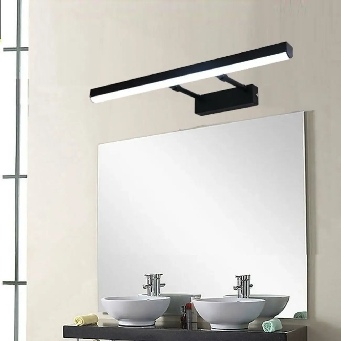 Modern Black LED Bathroom Vanity Light  with Integrated LED
