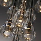 Minimalist Drop Brass Crystal Wall Light in Glass Shade