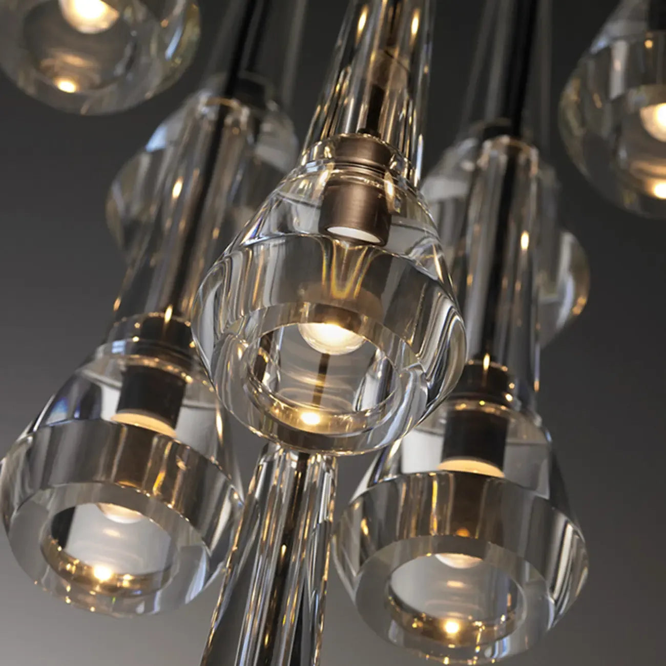 Minimalist Drop Brass Crystal Wall Light in Glass Shade