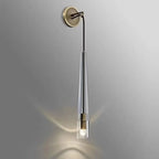 Minimalist Drop Brass Crystal Wall Light in Glass Shade