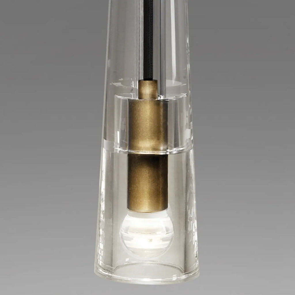 Minimalist Drop Brass Crystal Wall Light in Glass Shade