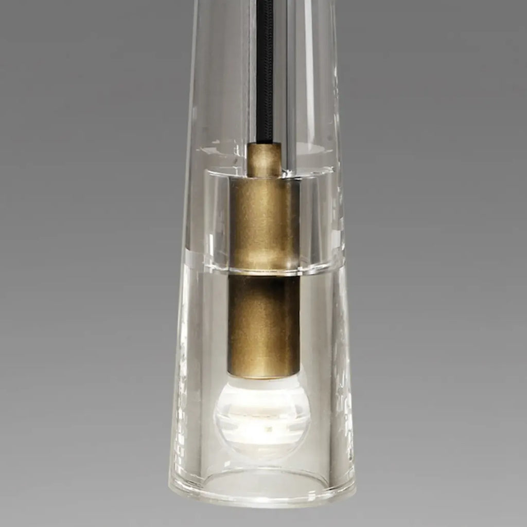 Minimalist Drop Brass Crystal Wall Light in Glass Shade