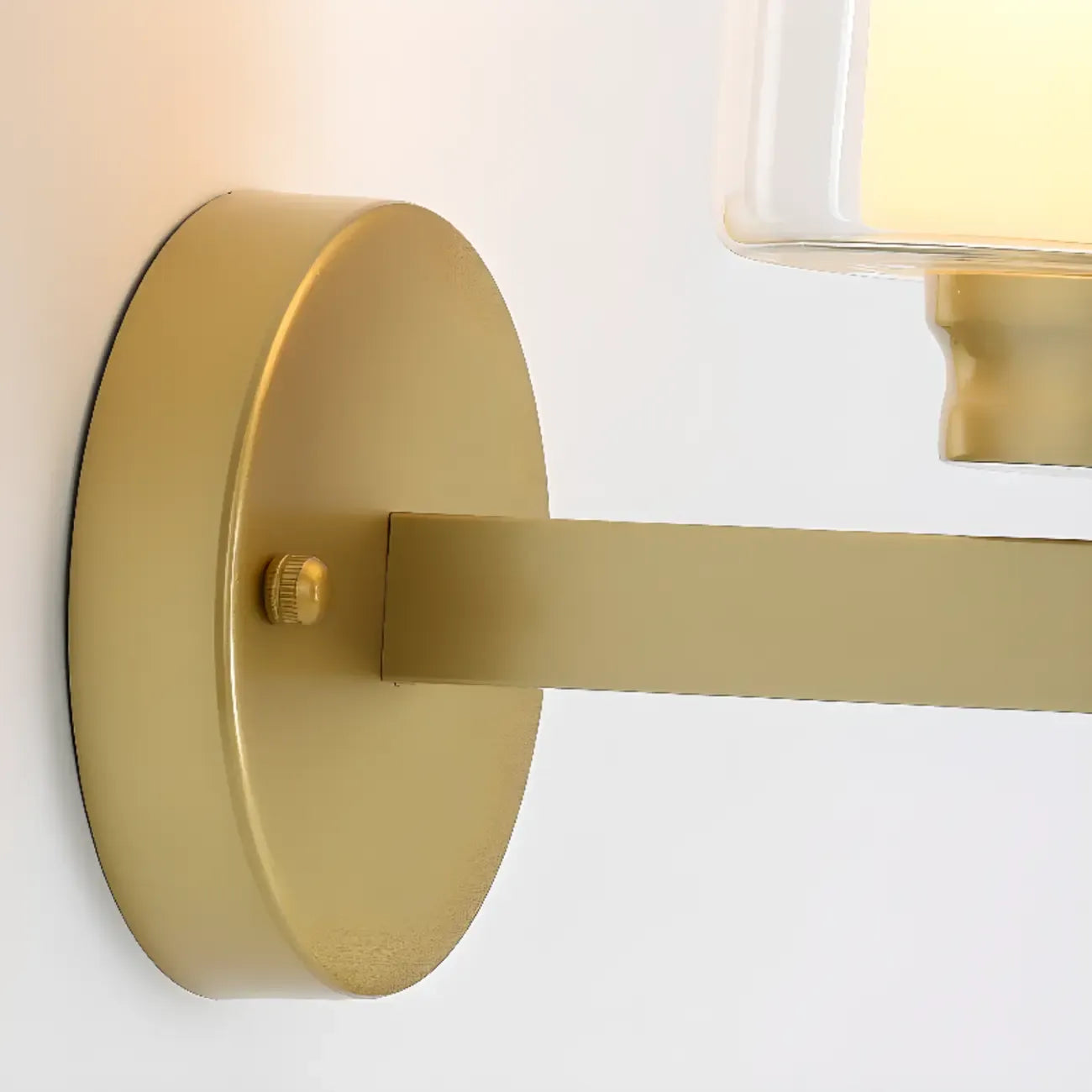 Modern Cylinder Brass Glass Shade Wall Sconce Light Fixture