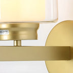Modern Cylinder Brass Glass Shade Wall Sconce Light Fixture