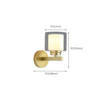 Modern Cylinder Brass Glass Shade Wall Sconce Light Fixture