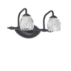 3-Light Vintage Bathroom Vanity Light with Glass Arc Shade