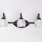 3-Light Vintage Bathroom Vanity Light with Glass Arc Shade