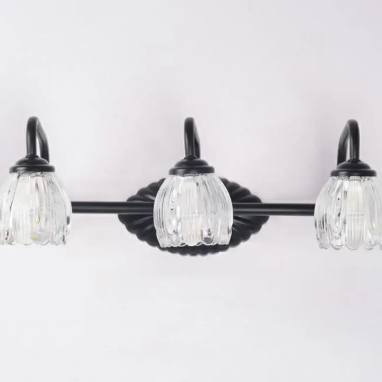 3-Light Vintage Bathroom Vanity Light with Glass Arc Shade