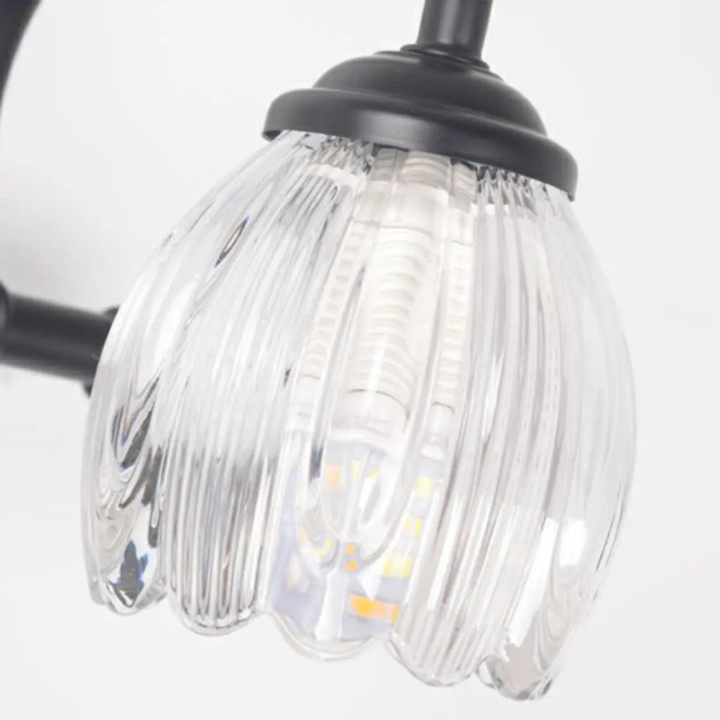 3-Light Vintage Bathroom Vanity Light with Glass Arc Shade