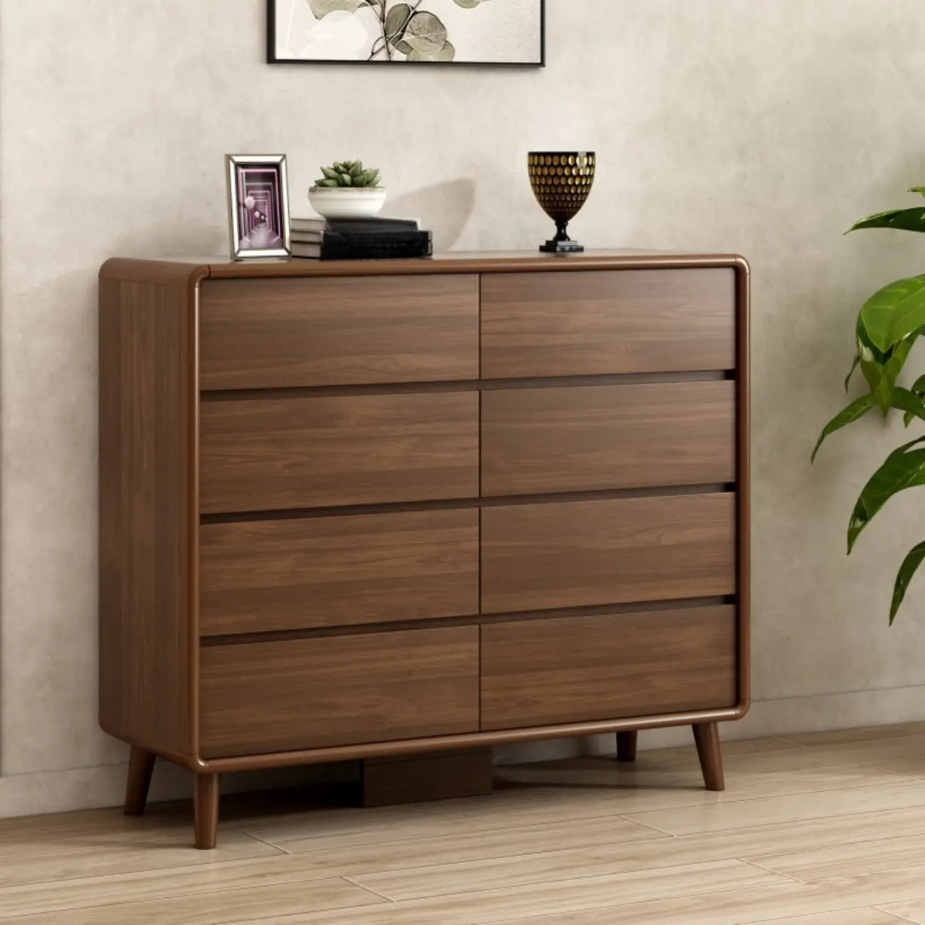 Modish Accent Cabinet for Living Room with Multiple Drawers