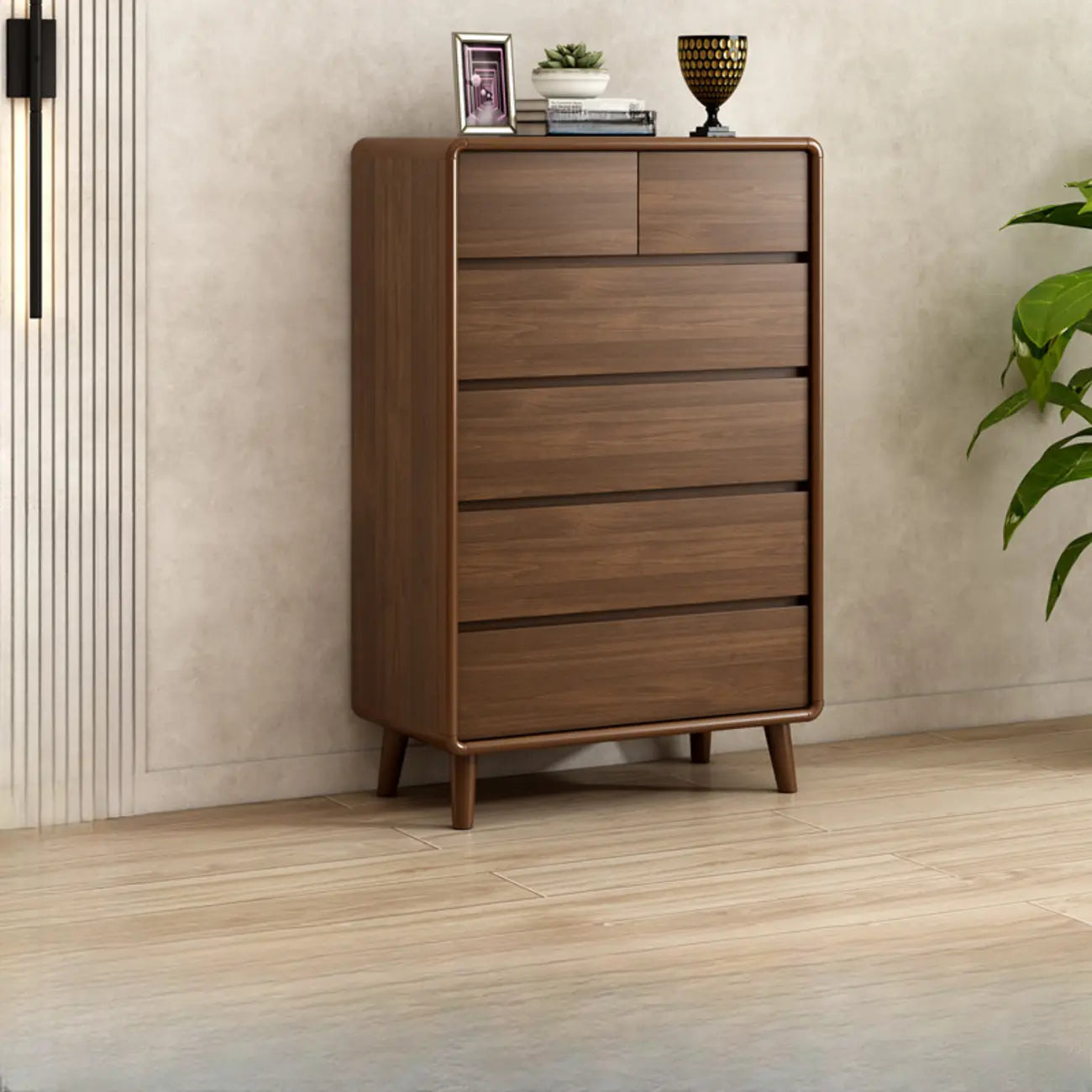 Modish Accent Cabinet for Living Room with Multiple Drawers