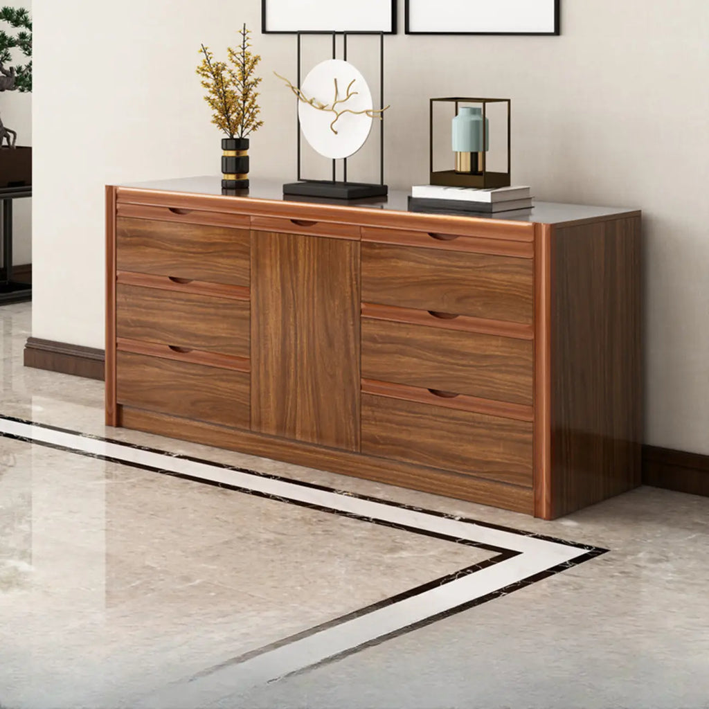 Modish Accent Cabinet for Living Room with Multiple Drawers