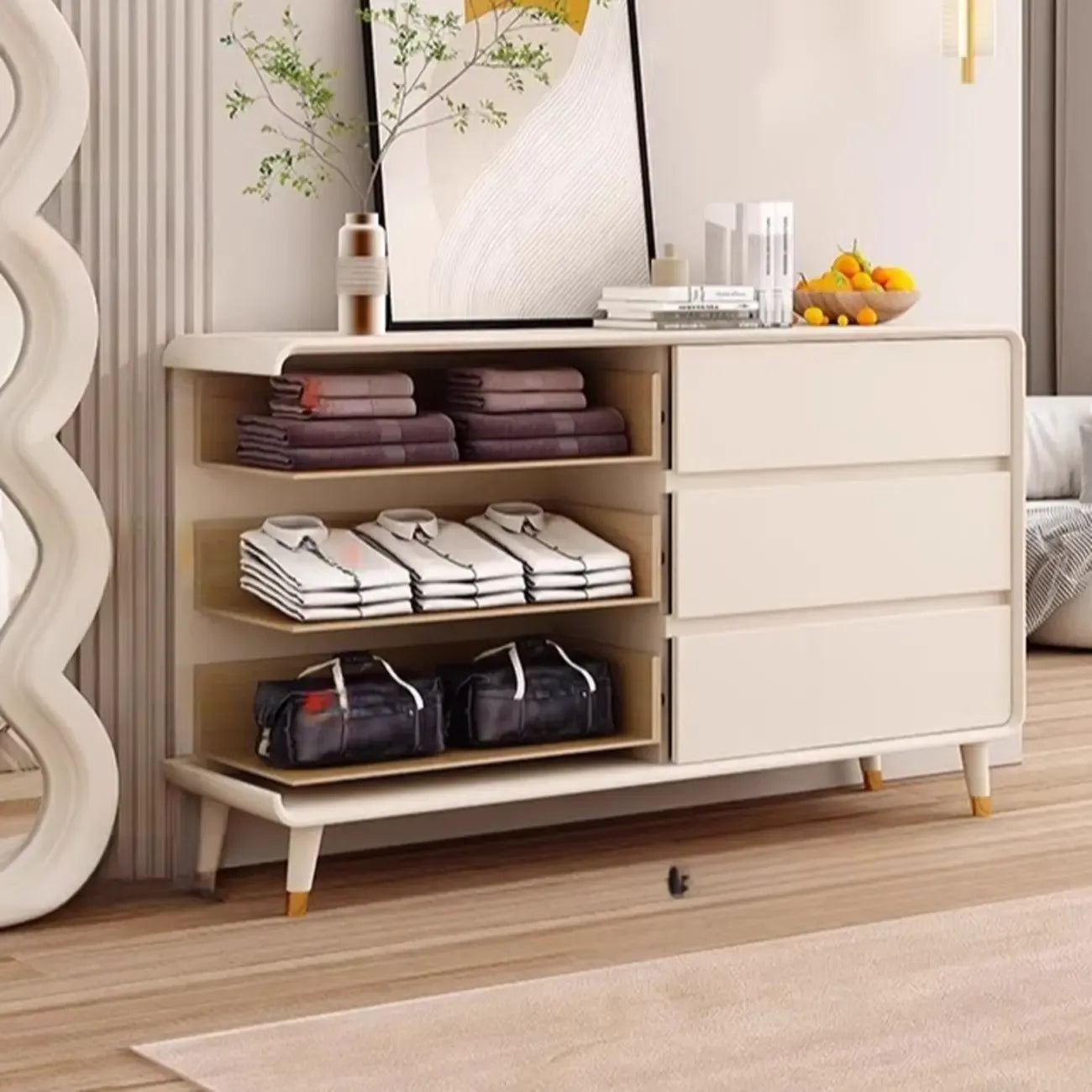 Minimalist Accent Chest for Indoor Use with Multi Drawers