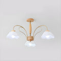 Floral Fabric Ceiling Light for Living Room in Natural Finish