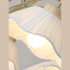 Floral Fabric Ceiling Light for Living Room in Natural Finish