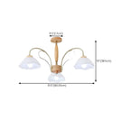 Floral Fabric Ceiling Light for Living Room in Natural Finish